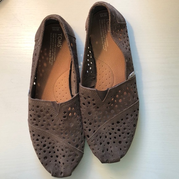 Toms Shoes - Tom’s Suede Laser Cut Classic Slip On Shoes